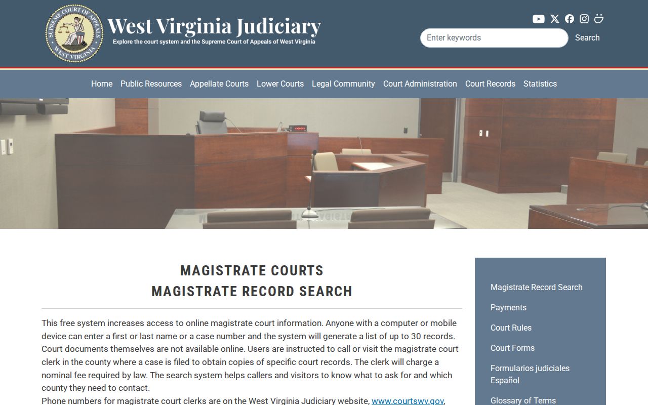 Berkeley County docket search MCR instructions and result limit