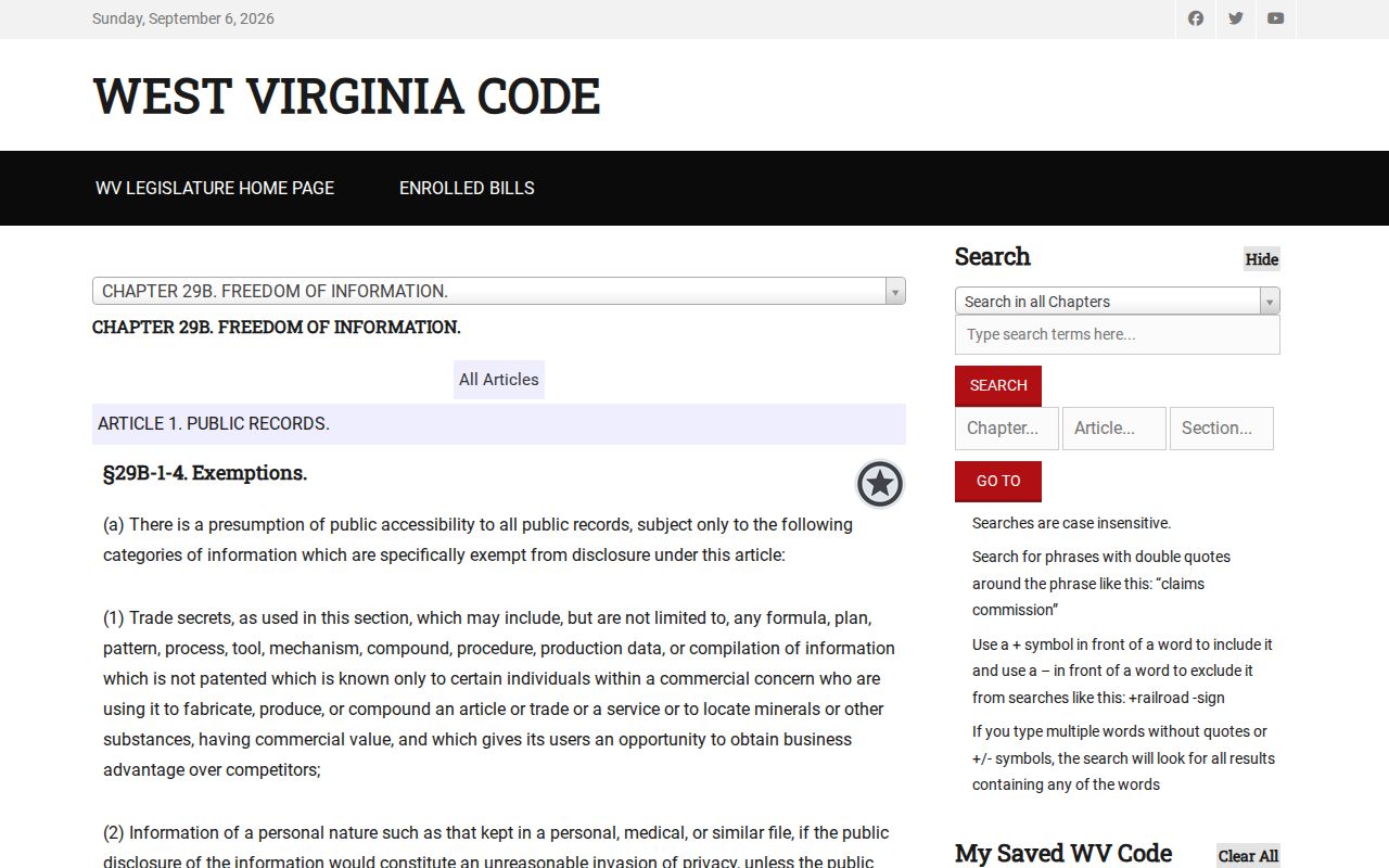 Berkeley County court case records West Virginia FOIA statute