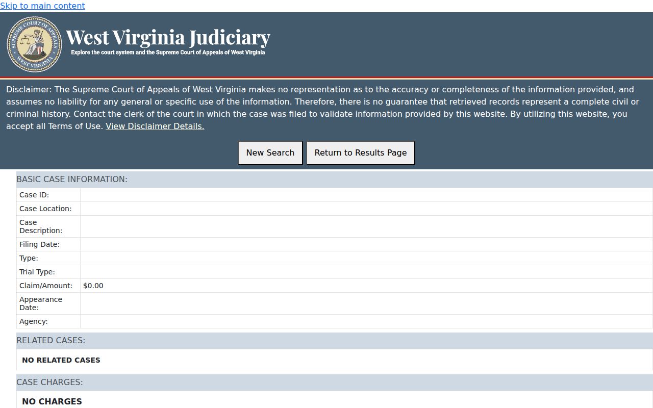 Berkeley County criminal docket register fields in MCR